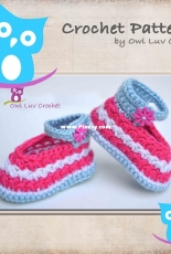 Owl Luv Crochet - Paula M - Stars n Stripes Baby Booties - Free