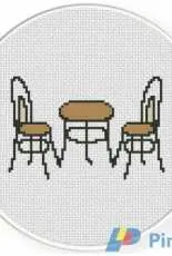 Daily Cross Stitch - 2 Chairs 1 Table