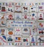 birth sampler for my little boy
