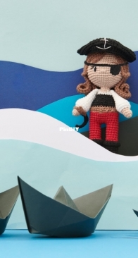 Rico Design - Ricorumi - Amourencoton - Dounia - Polly the pirate doll - English, French and Dutch - Free