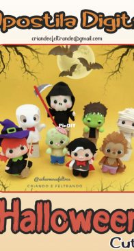 Criando e Feltrando - A Charmosa Feltros - Grace Rodrigues - Natalia Araujo - Halloween Cute - Portuguese