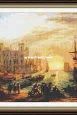 Classic Cross Stitch SN 202 - Seaport at Sunset