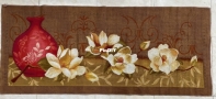 Magnolia on brown canvas