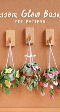 PHoaCrochet - Hoa Phong Nữ - Blossom Glow Baskets: Flower basket, heart flower, purple flower, sunshine bloom, yellow flower