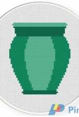 Daily Cross Stitch - Vintage Flower Vase