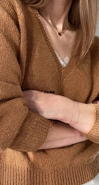 Basic V Neck Pullover by Cleome Smith Knits