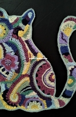 freeform crochet cat