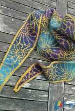 Double-knitting "écharpe Chrysanthème"