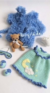 Horgoláda Design - Márta Sipos - Sophie Goes to Sleep Accessories - Zsófi aludni megy kiegészitők - Hungarian