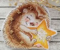 Hedgehog with a star is sleeping by Natalia Kuznetsova/ Fairy wind