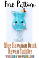 3am Grace Designs - Donna Vasquez Beavers and Michaelene Nelson - Blue Hawaiian Drink Kawaii Cuddler - Free