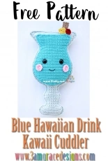 3am Grace Designs - Donna Vasquez Beavers and Michaelene Nelson - Blue Hawaiian Drink Kawaii Cuddler - Free