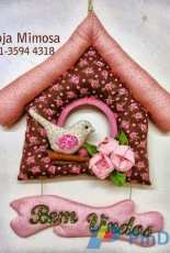 Loja Mimosa Bem Vindos / Little House Welcome Felt Pattern - Portuguese