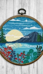 2x2 Stitch Art - Tropical Mountain Landscape # 26