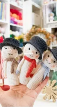 Elise Rose Crochet - Elise - Snowman Finger Puppets