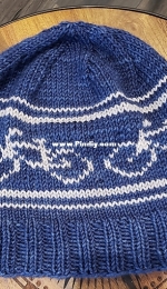 Worsted Hat with Bicycles by Julie Conway-Free
