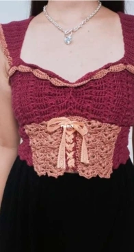 Stitches and Bern - Bernadette Jane - Wind Corset Top: Closet Lace - Open Lace