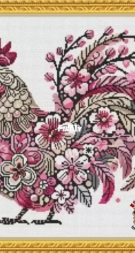 Tidy Patterns - Pink Flower Rooster XSD