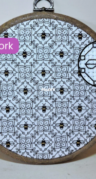 TrunkyStitches - Bees and Flowers Blackwork