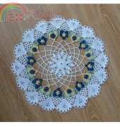 Yellow Pink and Sparkly - Janet McMahon - Pansy Doily