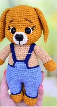 Happy Crochet Pattern - Lolita Loginova - Dog in Overalls