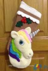 Little bamboo Handmade Crafts - TS Min - Unicorn Christmas Stocking