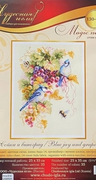 Magic Needle/ Чудесная игла 130-022 Blue Jay and Grapes PCS + XSD