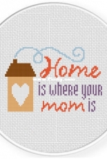 Daily Cross Stitch - Home Is Where Your Mom Is
