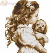 Vervaco 35.288 Little girl with Dog PCS