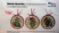 The Vermillion Stitchery 696 Merrie Bunnies Christmas Ornaments by Donna Vermillion Giampa XSD