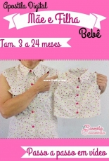 Carmela Caramella Apostilla Camisas Mäe e Filha - Bebê - Portugues