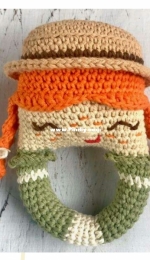 Bhindi crochet -  Celeste Ronzano - Rattle Anne - Sonajero Anne - Spanish