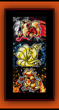 Cross Stitch Quest - Pokémon - Gen 1 Fire - Magmar, Arcanine, Ninetails - Free