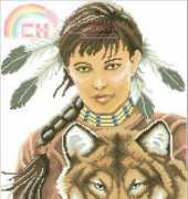 Lanarte 35069 Indian Girl with Wolf PCS