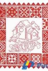 Imaginating 1882 Redwork Quilt Cross Stitch
