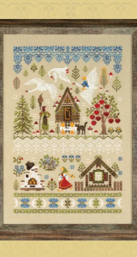 Owl forest embroidery - Little Girl and the Swan-Geese