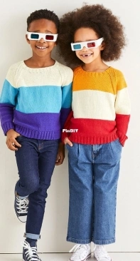 SIRDAR-Colour Blocking Sweaters 2558 by Sirdar-Free
