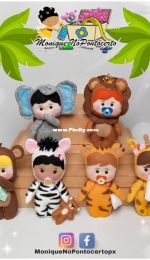 Monique No Pontocerto - Molde Safari Baby Pijaminhas - Felt - Portuguese - Free