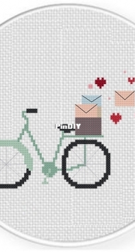 Daily Cross Stitch - Bike with Love Letters