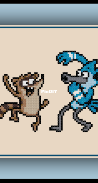 Cross Stitch Quest - Mordecai and Rigby - Regular Show - Free