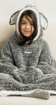 Yarnspirations - BRC0329-030213M - Bernat Funky Donkey Kids Crochet Blanket Hoodie - Free