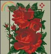 Roses on grey canvas