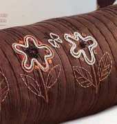 Anchor -Pillow with three Flowers
