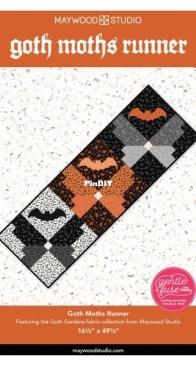 Maywood Studios - Goth Moths Halloween Table Runner  - Free
