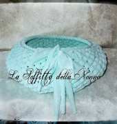 Light green crocheted basket