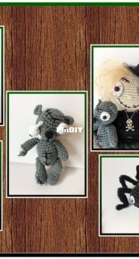 Wooly-Gurumis - Petra Schmeisser - Zombie girl Cecilia and house spider Monty - Zombie-Girl Cecilia and Haus-Spinne Monty - German
