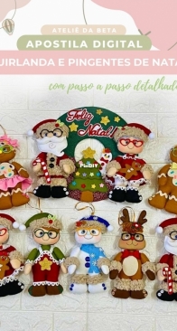 Atelie da Beta - Roberta Ferreira - Christmas Wreath and Pendants - Guirlanda e Pingentes de Natal - Portuguese