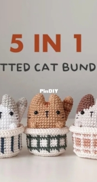 Mochi Crochi - 5 in 1 Potted Cat bundle - English