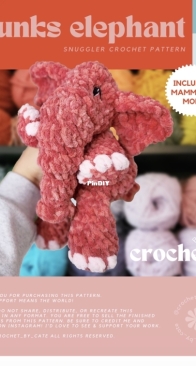 Crochet by Cate - Cate Siemer - Trunks Elephant Snuggler with Mammoth Mod