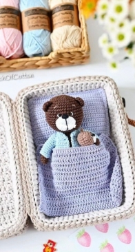 A pinch of cotton - Soft Toy For Joy-bear in a suitcase